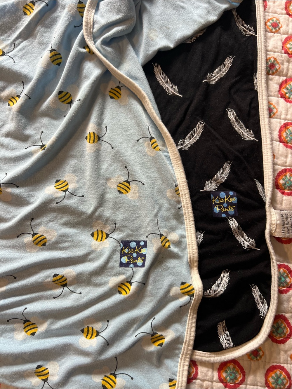 (2) KicKee Pants Swaddle Bamboo Baby Blankets